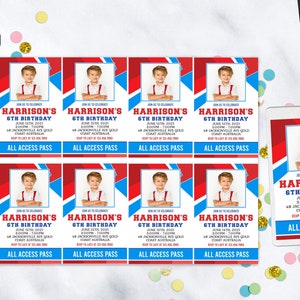 Editable ID Card Template Kids Novelty ID Badge Birthday Party ID Badges Editable Vip Pass Edit all text and colors then print instantly