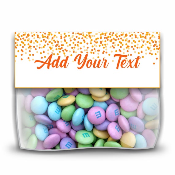 Orange bag toppers in two sizes. Orange topper tags, Editable favour tags, Personalized goodie bag, Printable orange party bag toppers Il_570xn