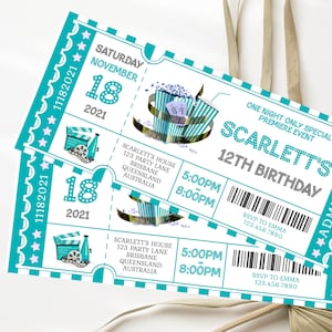 Movie Night Einladung Vorlage Teal Filmeinladung Bearbeitbar Movie Night Ticket Einladung Kinokarte Geburtstagseinladung Tags enthalten