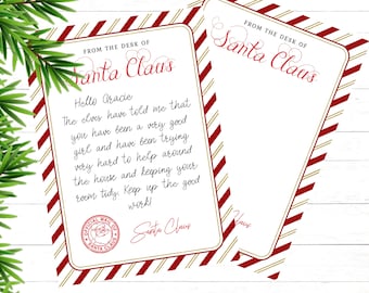Santa Stationery Printable Santa Stationery BLANK LETTER From Santa Note Paper Letter from Santa Stationery Instant Download