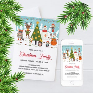 Editable Christmas Party Invitation Holiday Party Invitation Xmas party invitation Holiday invitation Christmas Cards Printable
