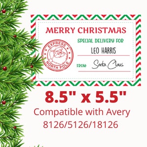 Gift Label Stickers in 3 sizes Instant Download Package Labels Editable Labels Christmas Shipping Labels Santa Labels Gift Tags for Xmas