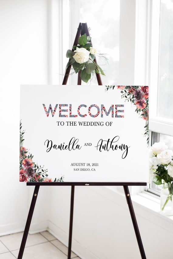 Wedding Welcome Sign Editable Template, Wedding Printable Welcome Signs ...