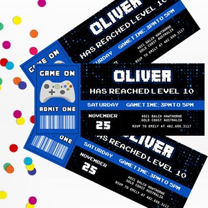 Gaming Party Ticket Invitation Video Gamer Birthday Invitation Gaming Birthday Invitation Gaming Invitation Digital Gamer party  - VGP2