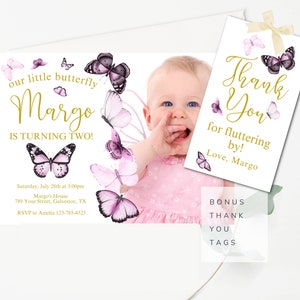 Editable Pink Butterflies Birthday Invitation Butterfly Instant Birthday Invitation Instant download Pink Butterfly Birthday Party BF1