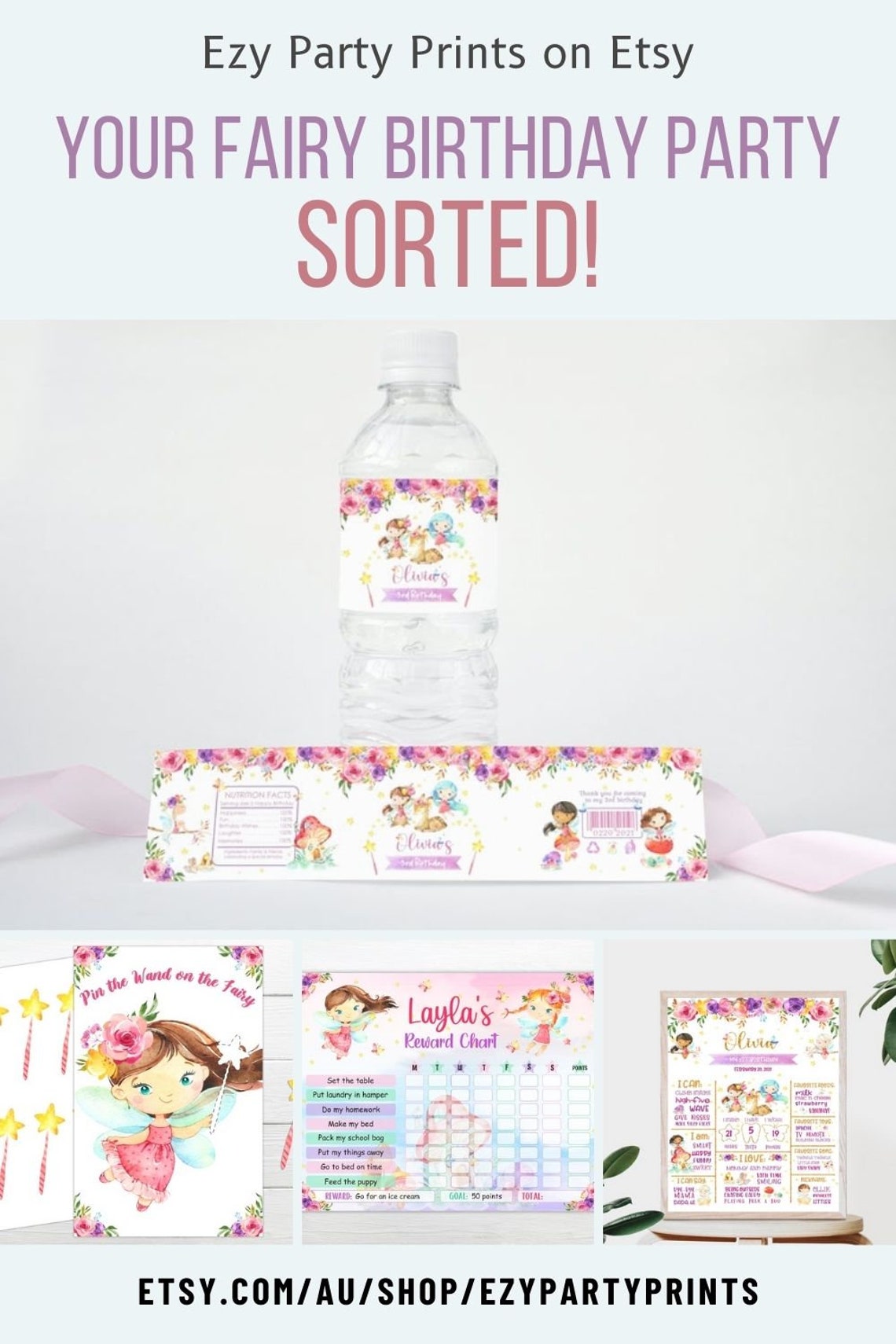 Fairy Party Games Pin the Wand on the Fairy Printable Birthday Game ...