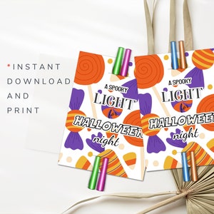 Halloween Treat Glow Stick Holder Halloween Glow Stick Tags Glow Stick Printable Holder Glow Stick Gift Tag Glowstick Template Halloween