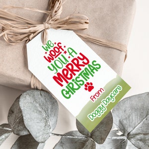 Médaillons de Noël modifiables pour chien Médailles de Noël pour chien et garderie Médailles de Noël rouges et vertes modifiables Options d'impression instantanées et modifiables incluses