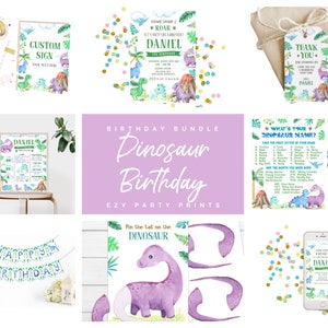 Dinosaur Birthday Party Bundle Dinosaur Birthday Package Dinosaur Birthday Party Set Printable Dinosaur Party Instant Print Download