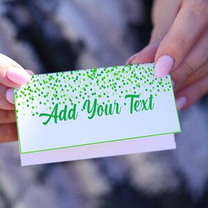 Editable Green birthday party accessories, Green confetti birthday party decor, Green dots gift tags, Green gift tags all with multiple uses image 6