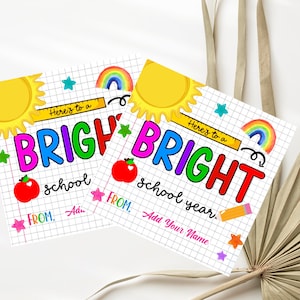 Back to School Gift Tags Editable in Corjl First Day of School Favor Tag Editable Teacher Tag, Classroom Student Tag Instant Download