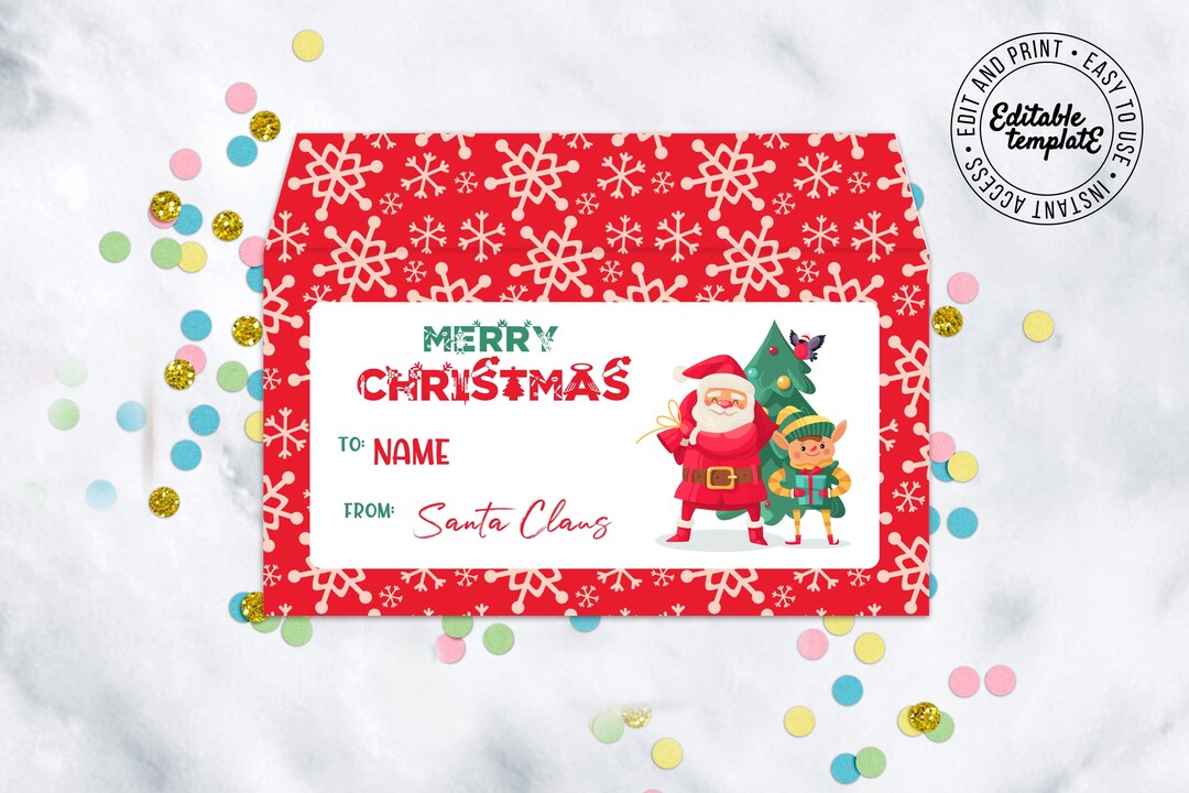 Christmas Money Holder Template Gift Money Envelope Christmas Cash Envelope Instant Download ...