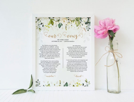 Wedding Vows Templates, Wedding Vows Printable, Instant Download ...