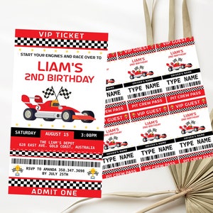 Raceauto Ticket uitnodiging Racing ID-badges Race uitnodiging rode raceauto uitnodiging raceauto uitnodiging Racing uitnodiging Instant Download RC