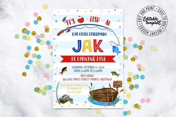 Fishing Birthday Invitation, Fishing Invitation, Gone Fishing, Fishing Party, Fishing Invite, Digital Fishing Invitation - FBB2 Il_570xn