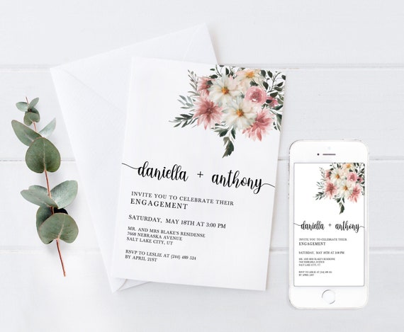 Editable Engagement Invitation, Printable Engagement invitation ...