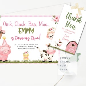 Editable Farm Birthday Invitation Barn Animals Party Invite Template Cute Barnyard Animals Ranch Kids Birthday Instant Download Corjl