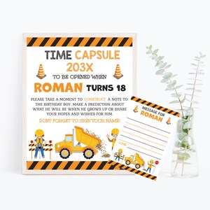 Construa uma cápsula do tempo de aniversário para editar você mesmo. Cápsula do tempo de download instantâneo. Festa de primeiro aniversário, cápsula do tempo do primeiro aniversário - CSP8