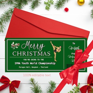 Kick Boxen Weihnachtsgeschenk Ticket Muay Thai Event Geschenk Boxen Überraschungskarte 100% EDITIERBARER TEXT Sofort Download Geschenk für Ihn Geschenk für Papa