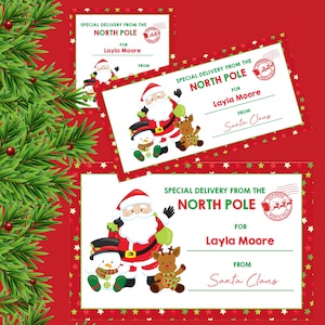 Christmas Gift Labels North Pole Design in 3 Sizes Printable Template Christmas Labels Instant Download and Editable Options