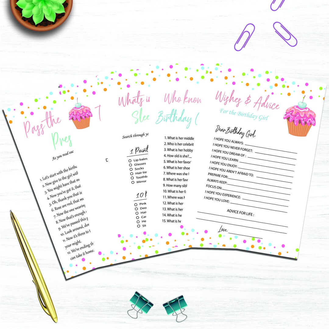 Printable Party Games, Birthday Party Games, Sleepover Party Games ...