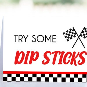 Editable Racing Birthday Signs Printable Car Race Party Signs x 5 to print or edit. Car Racing Table Signs Racing Party Bag Toppers RC image 2