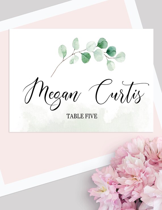 Wedding Place Card Template, Editable Place Card, Floral Tent Place