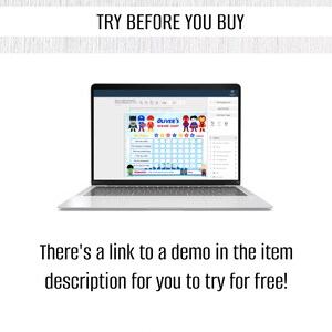 May include: A laptop screen displaying a printable superhero themed reward chart for kids. The chart is customizable with a child's name and has a grid of stars to color in as rewards. The text on the screen reads "Oliver's Reward Chart".