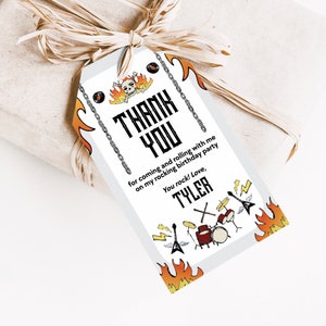 Étiquettes modifiables pour cadeaux d'anniversaire Born to Rock Cartes cadeaux Born 2 Rock Étiquettes rock and roll modifiables Étiquettes de remerciement personnalisées