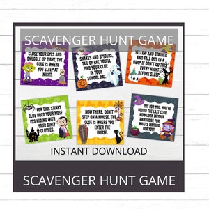 Scavenger Hunt Halloween Game for Kids Editable Scavenger Hunt Game Instant Download or Edit Halloween Game Scary Party Halloween Game