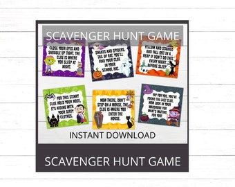 Scavenger Hunt Halloween Game for Kids Editable Scavenger Hunt Game Instant Download or Edit Halloween Game Scary Party Halloween Game