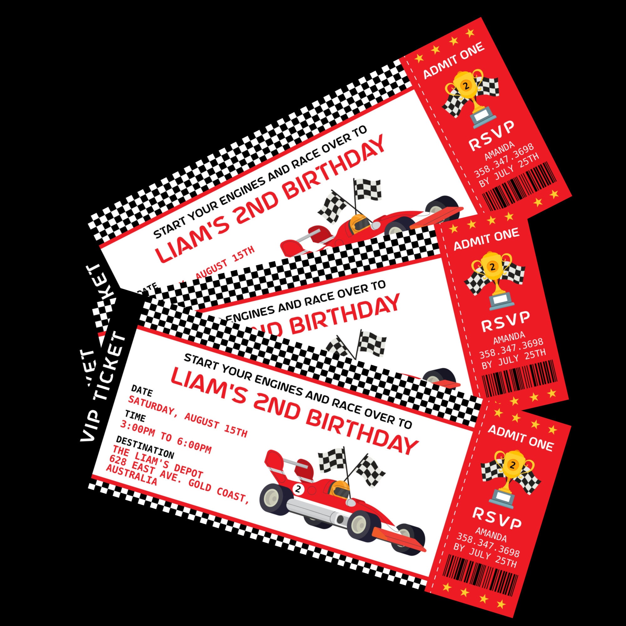 Car Racing Birthday Invitation to Edit Download Print And/or Etsy