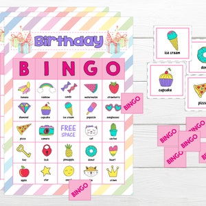 Instant Party Game Instant Print Games for Girls Party Instant Print Bingo Printable Bingo Game Girls Birthday Party Bingo Game Kids Party
