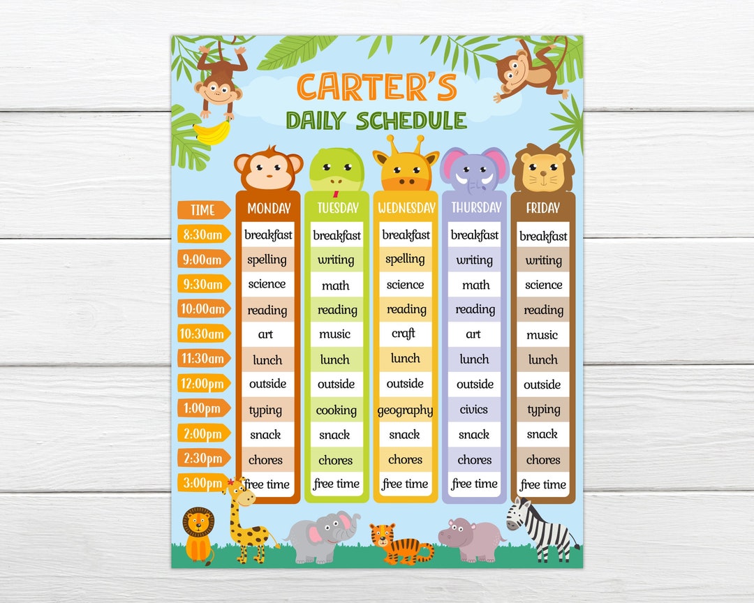 Daily Routine, Printable Daily Routine, Responsibility Chart, Chore ...