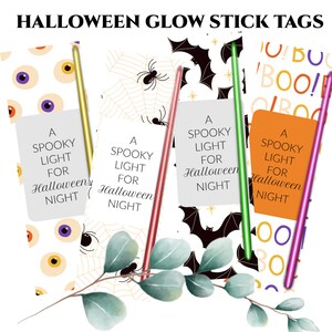 Halloween Treat Glow Stick Holder Halloween Glow Stick Tags Glow Stick Printable Holder Glow Stick Gift Tag Glowstick Template Halloween