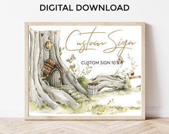 Editable Woodland Birthday Signs x 2 Woodland Party Decor Party Sign Instant Download Woodland Customizable Sign Printable Party Sign