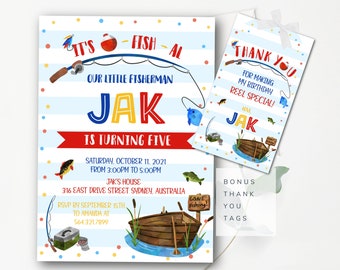 Fishing Birthday Invitation Template Editable Fishing Party Invitation Gone Fishing It's O-Fish-al Little Fisherman Invite FBB2