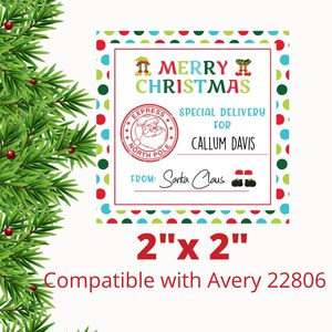 Instant Download Gift Labels Christmas Label Stickers in 3 sizes Editable Christmas Labels Christmas Gift Box Labels Xmas labels