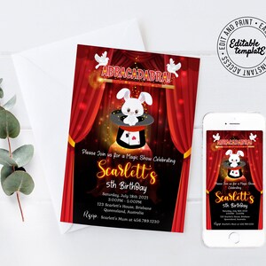 Magic Show Birthday smartphone Invitation Magic Show Phone Invitation Magician Party Email invitation Magic Birthday Text invitations - MBP6 image 2