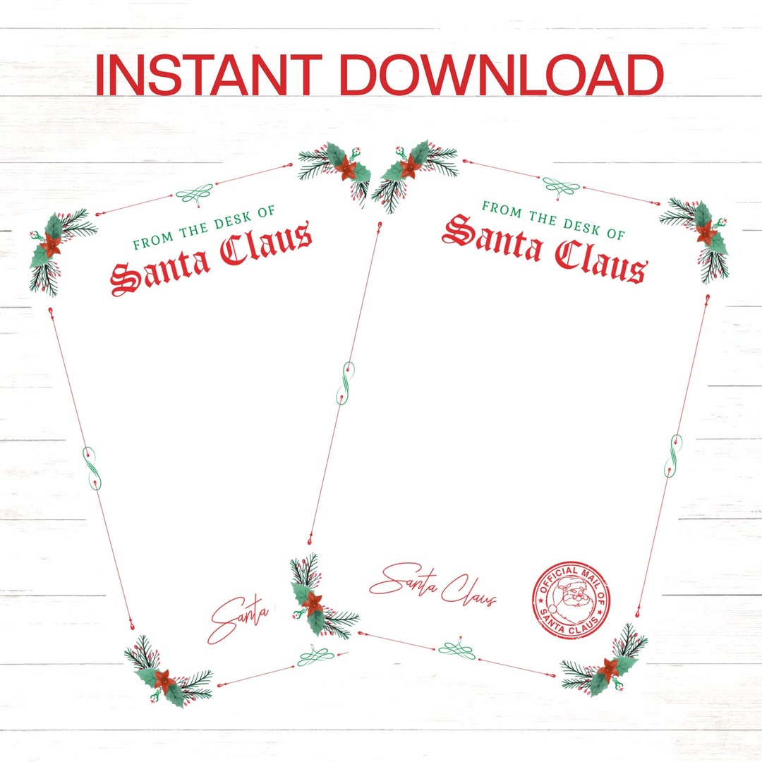 Letter From Santa Paper Printable Santa Stationery Blank Letter From
