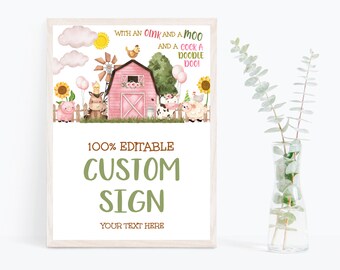 Farm Party Signs Custom Farmyard Birthday Signs Editable Farm Party Signs Farmyard Party Signs Printable Farm Party Instant Print