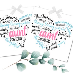 Tante Quadrat Geschenkanhänger Sofortiger Druck Tante Geschenkkarten Tante Tags Geschenkanhänger Sofortige druckbare Tags Tante Herz Geschenkanhänger SOFORTIGER DOWNLOAD