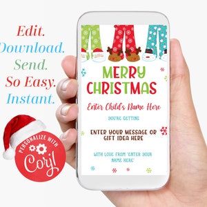 Weihnachtsgeschenk Text Gutschein Vorlage Weihnachtsgeschenk Gutschein Vorlage Telefon Weihnachtsgeschenk Vorlage INSTANT bearbeiten und DOWNLOAD