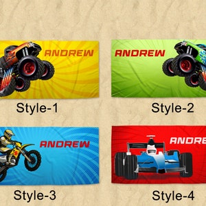 Personalized Beach Towel - Extreme Sports Fan,Custom Monster Truck Towel, Dirt Bike towel,Race Car Towel,Boys beach towel,Spring Break Towel