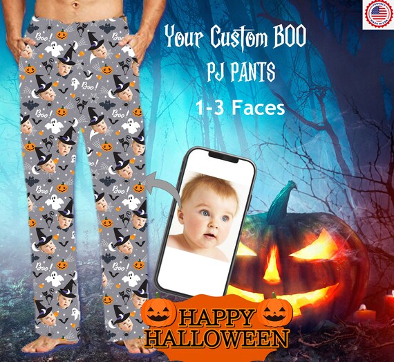 Halloween Pajama Party , Halloween Witch Hat Face Custom Pajamas, Male &  Female Pajamas ,personalized Face Holiday PJ ,custom Preppy Pajamas -   Canada