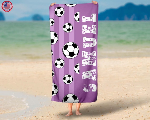 Personalized Soccer Baby Name Beach Towel custom Baby Gift 30x60 Beach Towel custom Sports Beach Towel baby Shower Gift Kids Beach Towel Etsy Ireland
