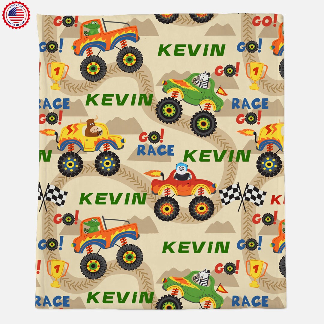 Personalized Monster Truck Blanket truck Throw Blanketcustom Etsy