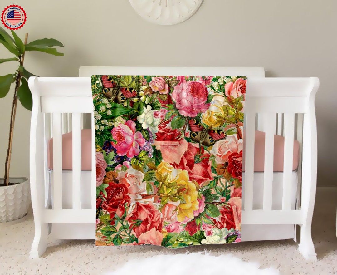 Floral Baby Blanketcute Baby Blanket minky Baby Blanket Etsy