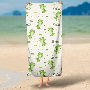 Personalisierte süße Alligator Name Strandtuch, Benutzerdefinierte Baby Geschenk, 30x60 Strandtuch, Benutzerdefinierte Strandtuch, Baby-Dusche-Geschenk, Kinder Strandtuch