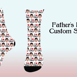 Fathers Day socks, Custom Face Socks,Happy Fathers Day Gift, Gifts for Dad, Gifts for him, I Love Dad, Best Dad, Personalized socks